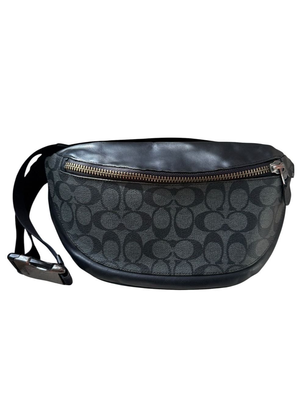 Coach Black Signature Canvas Crossbody Belt Bag